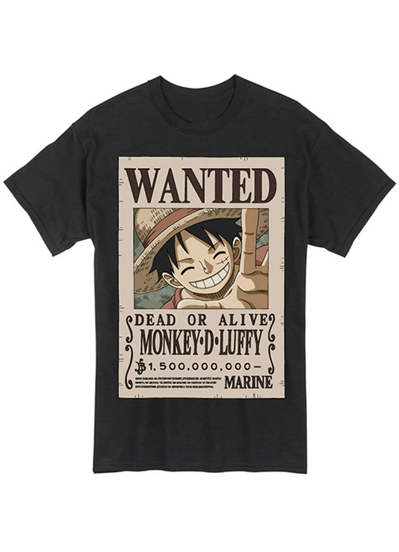 One Piece - Monkey D. Luffy Wanted Poster T-Shirt MEDIUM